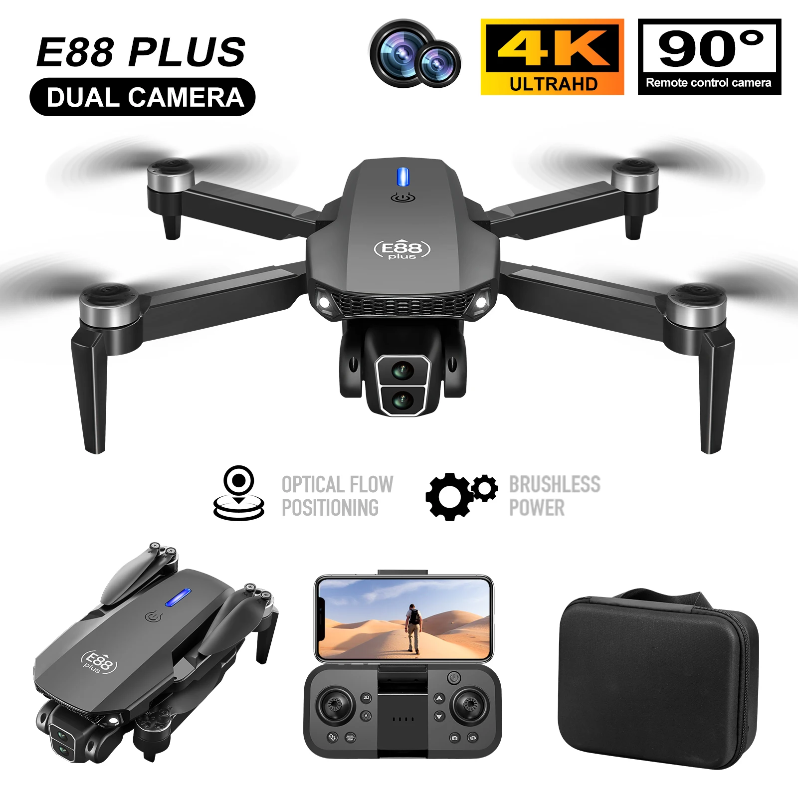 Nuovo drone quadricottero E88  - Rc Helicopter Case recensione e prezzo